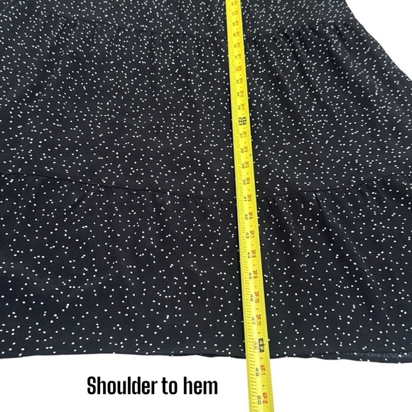 Zara Black and White Polka Dot Deep V-Neck Midi Dress Size XL - Picture 11 of 11